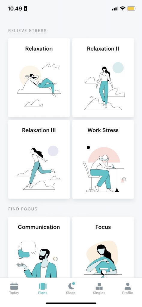 Interfaz de la app Balance