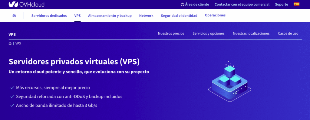 Captura de la web de OVHcloud