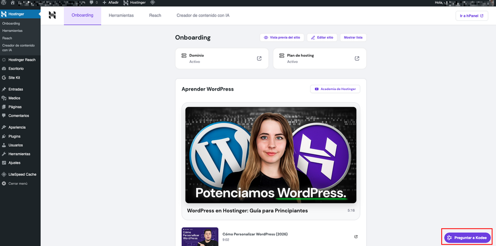 Kodee verifica la direcci&oacute;n de correo electr&oacute;nico de administraci&oacute;n de un sitio web de WordPress