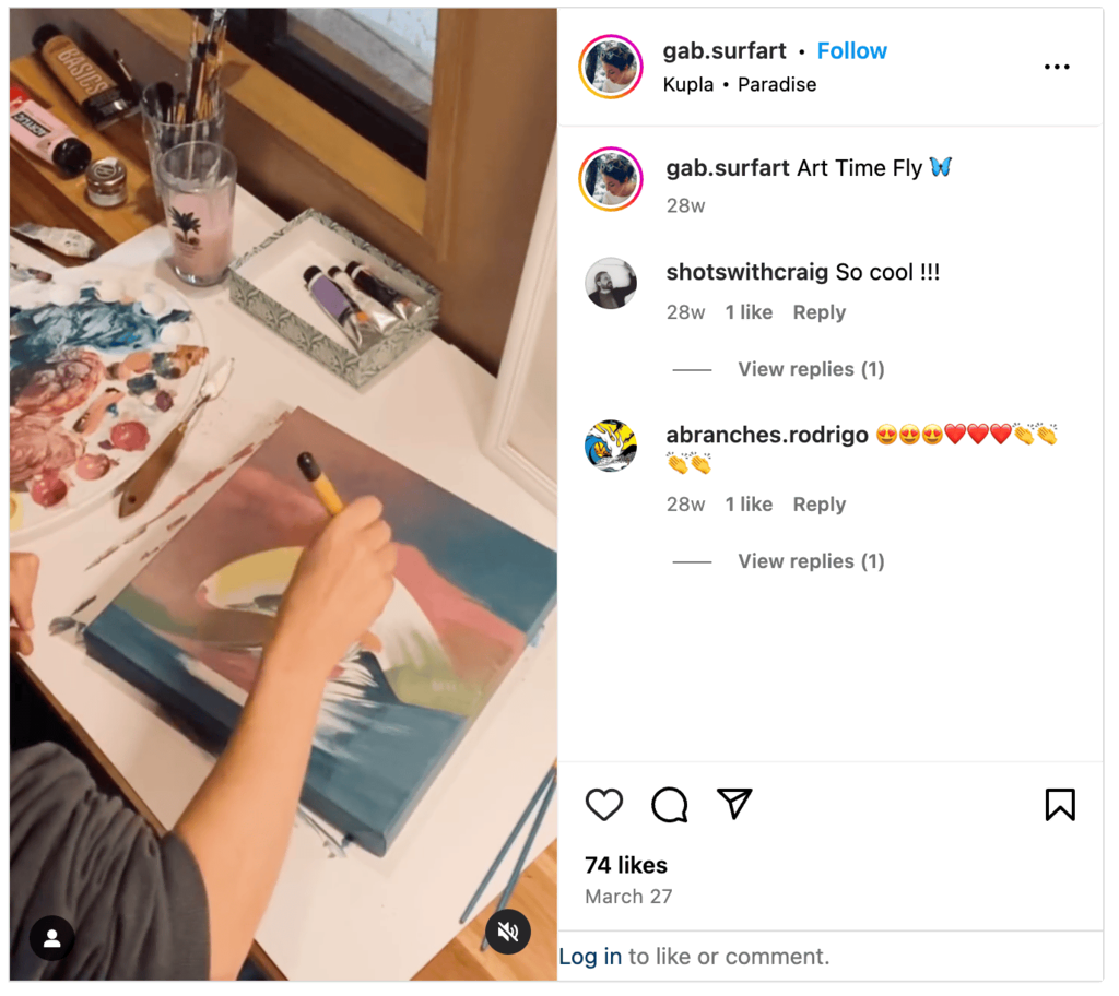 Publicación de detrás de cámaras en Instagram