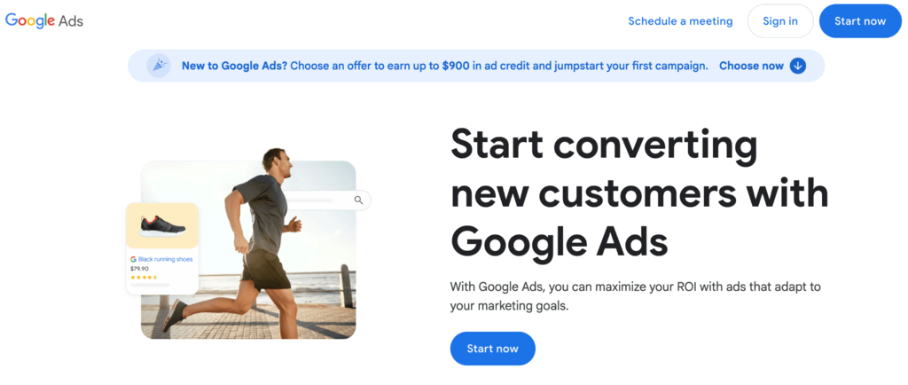 Página principal de Google Ads