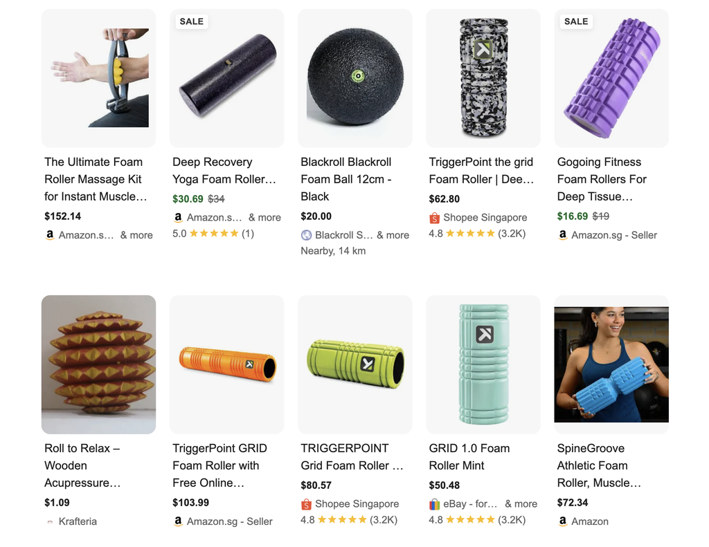 Productos de salud e bienestar en la SERP de Google