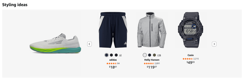 Recomendaciones de Amazon basadas en ideas de estilo