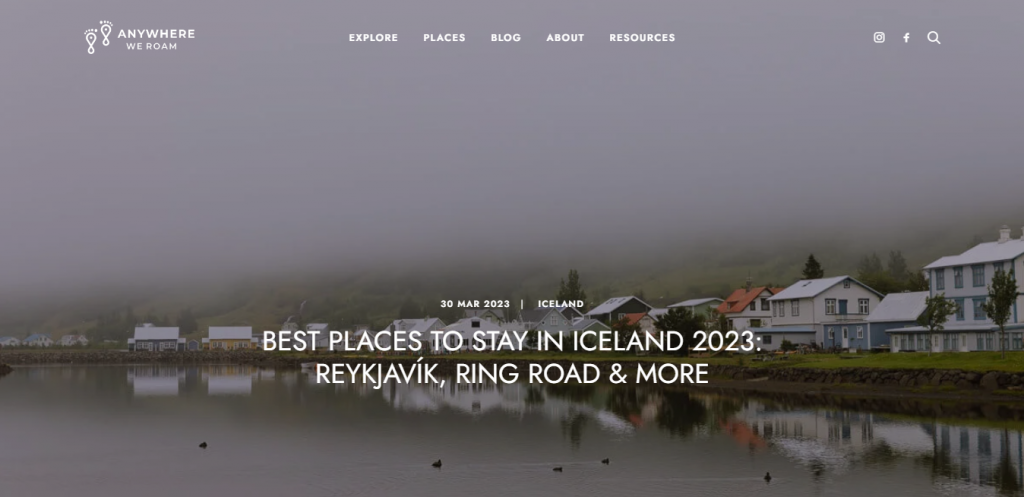 El art&iacute;culo &laquo;Los mejores lugares para hospedarte en Islandia en 2023: Reikiavik, la carretera de circunvalaci&oacute;n y m&aacute;s&raquo; en el sitio web de Anywhere We Roam
