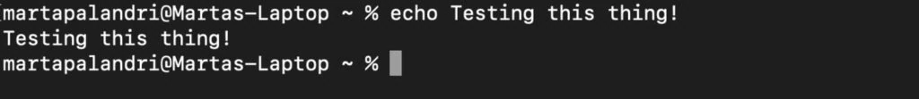 Simplemente agrega una cadena después del comando echo Linux para imprimirla en tu terminal.