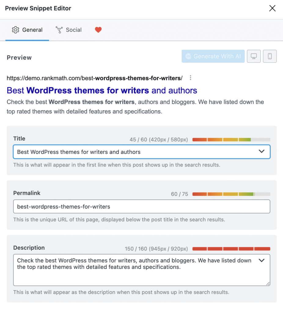 editor-de-vista-previa-de-fragmentos-de-rank-math-de-wordpress Editor de vista previa del snippet de Rank Math en WordPress