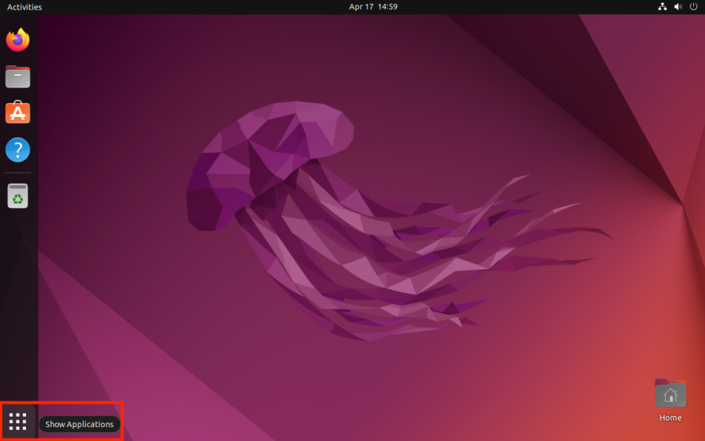 El bot&oacute;n Mostrar aplicaciones en el lanzador de Ubuntu