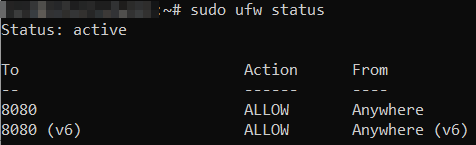 Estado del firewall UFW en Ubuntu