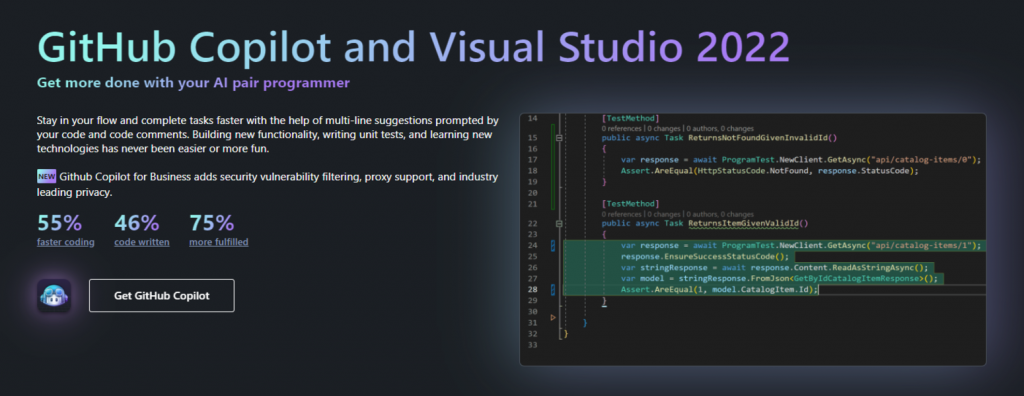 Página principal oficial de Microsoft Visual Studio