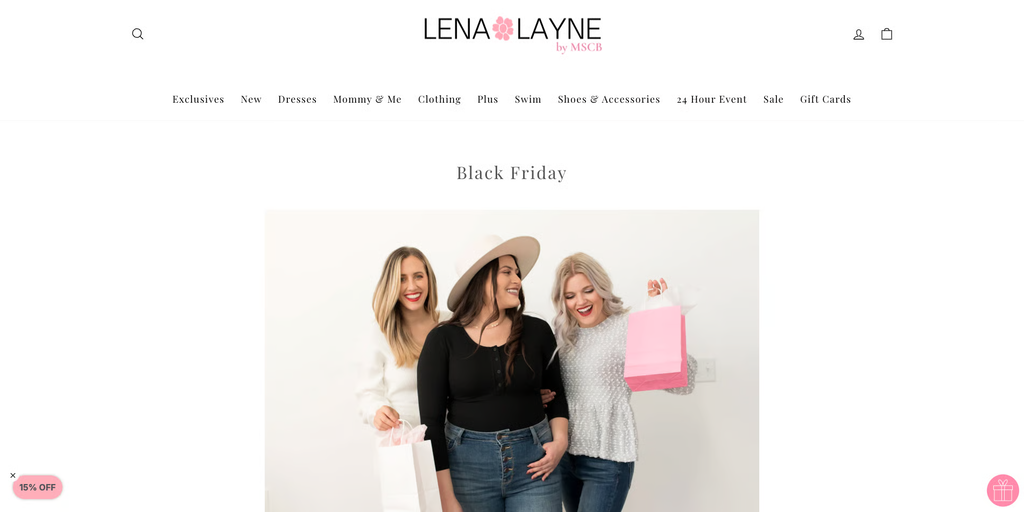 Landing page de Lena Layne para Black Friday