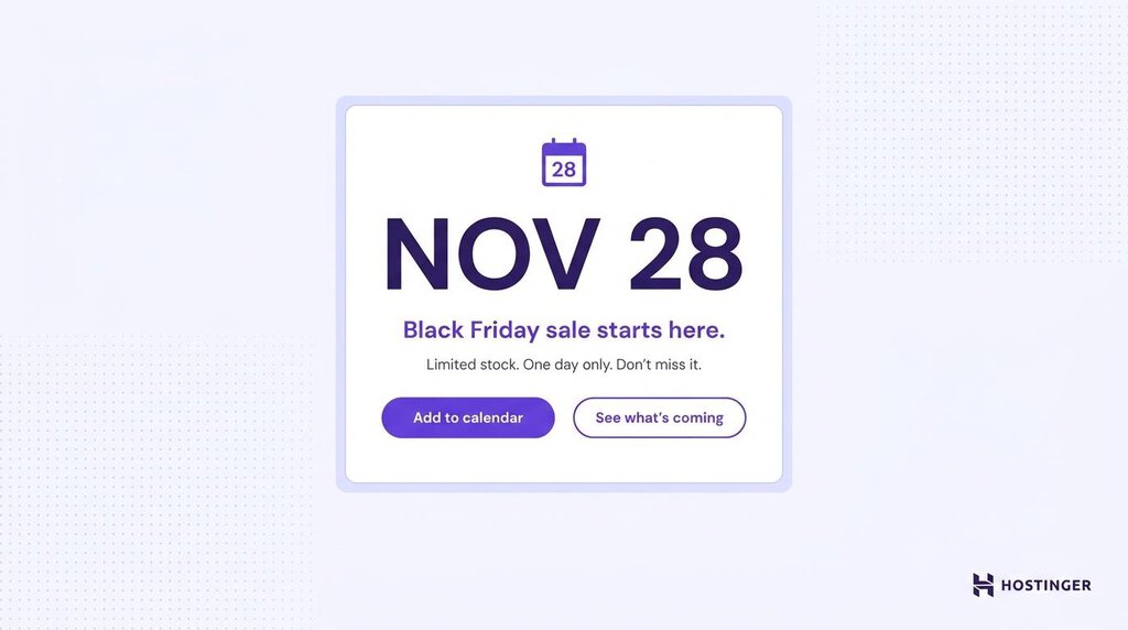 Email de Black Friday para reservar la fecha