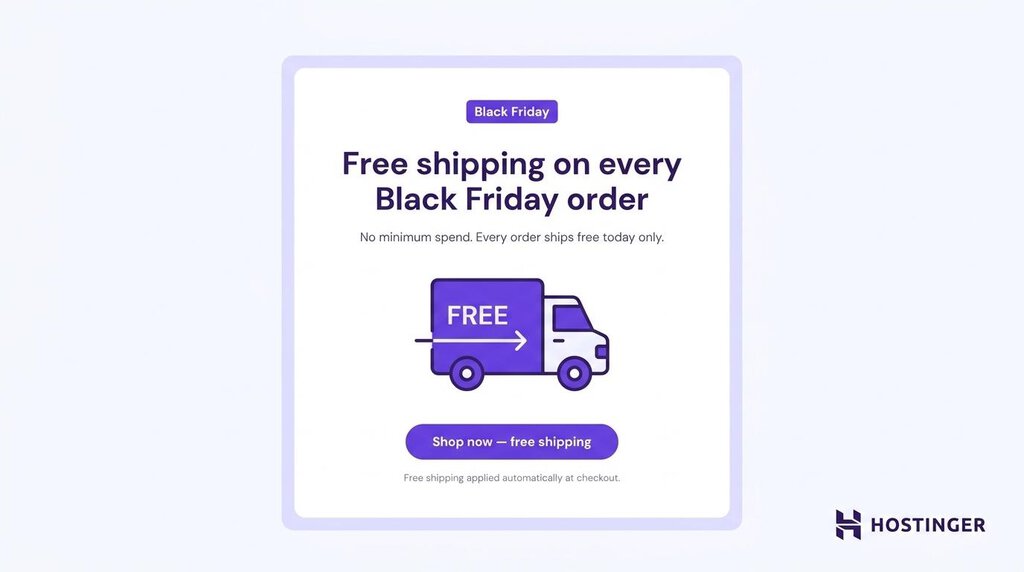 Email de Black Friday con envío gratuito
