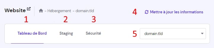 Les options de la section Aperçu de WordPress