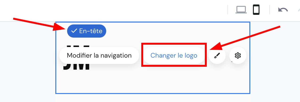 Ouvrir les paramètres du logo