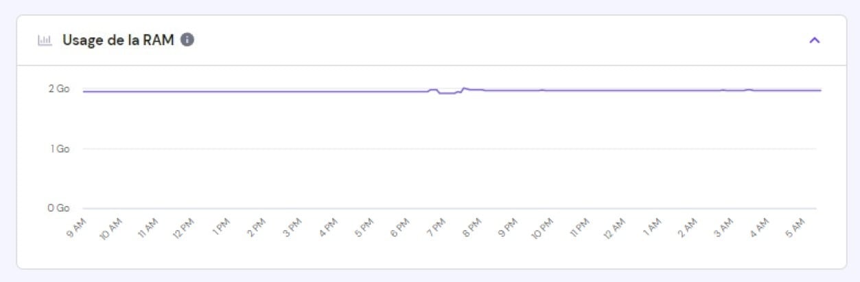 Usage de la RAM d'un VPS Hostinger