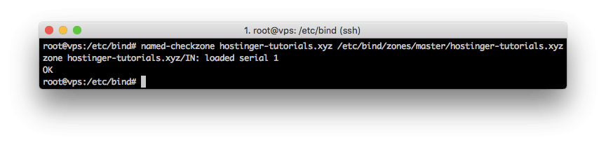 Vérification de la zone DNS à l'aide de la commande named-checkzone