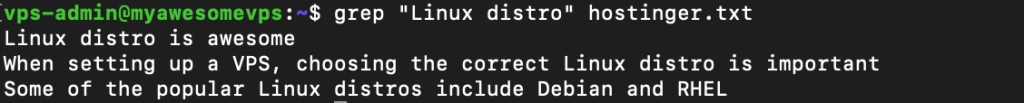 grep affiche les lignes correspondantes d'un fichier