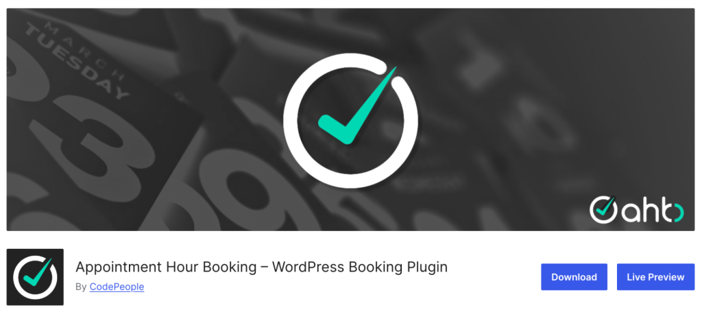 Bannière du plugin Appointment Hour Booking