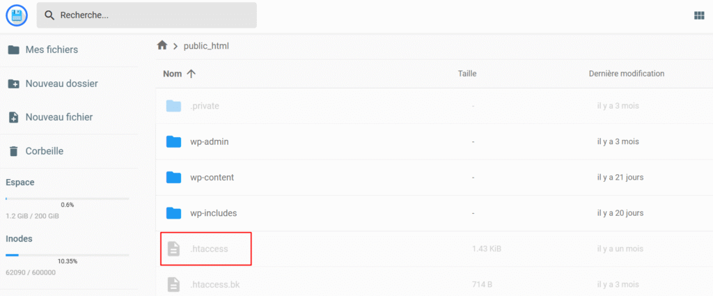 Le fichier .htaccess dans public_html