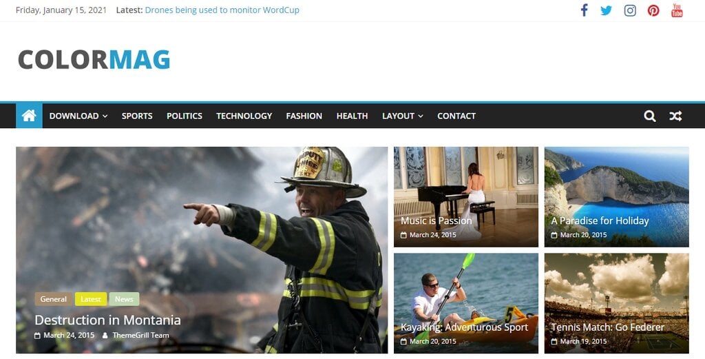 ColorMag, un thème de blog WordPress gratuit 