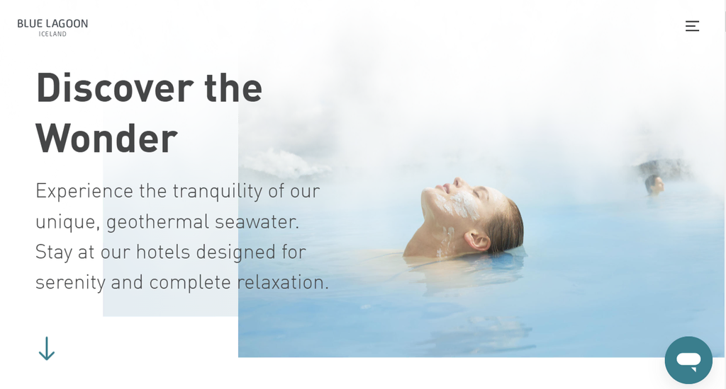 Page d'accueil de Blue Lagoon