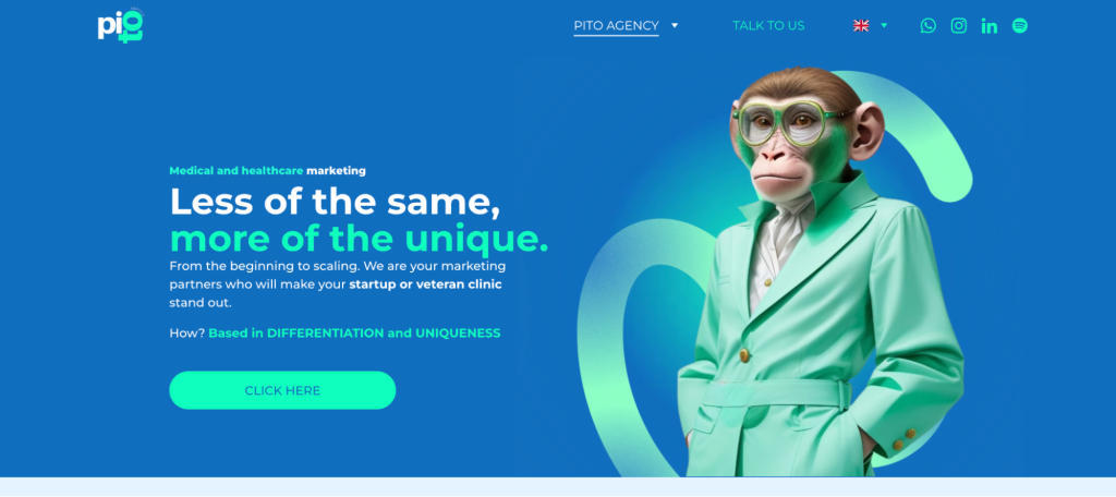 Page d'accueil de Pito Agency