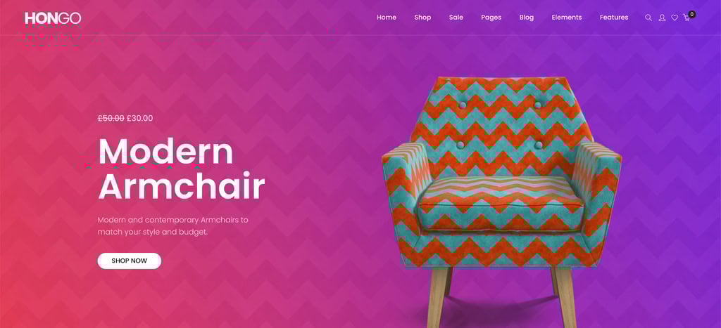 Hongo, un thème WooCommerce WordPress