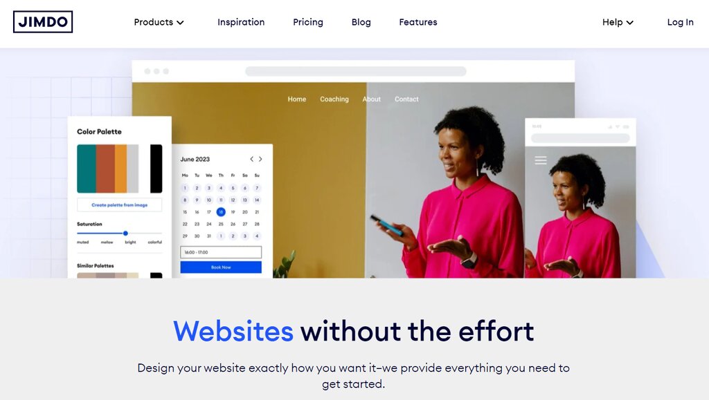 Jimdo La page d'accueil de Jimdo