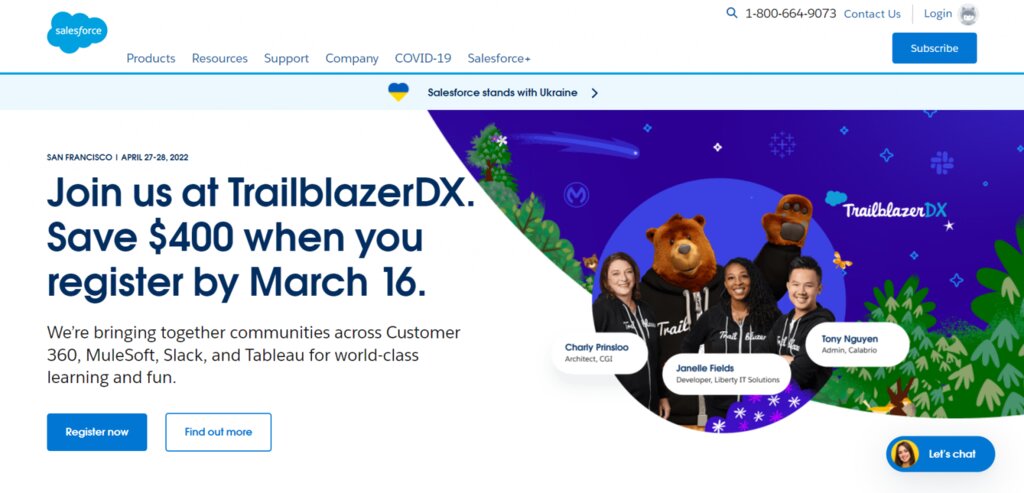Salesforce Page d'accueil de Salesforce