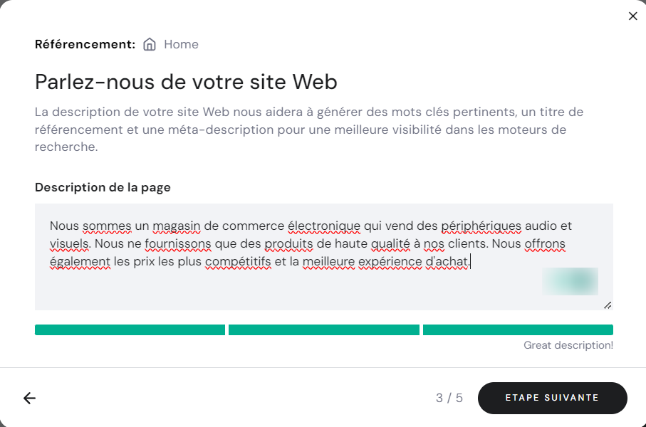 assistant-de-configuration-SEO La fenêtre pop-up de l'assistant de configuration SEO