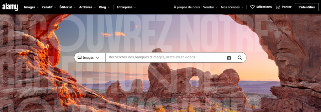 Page d'accueil d'Alamy
