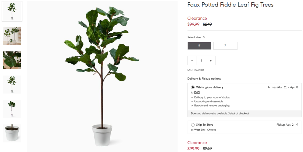 Exemple de plantes artificielles fabriquées à la main et vendues en ligne