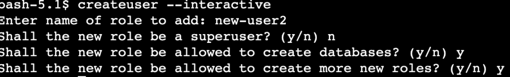 Création de rôles interactifs PostgreSQL