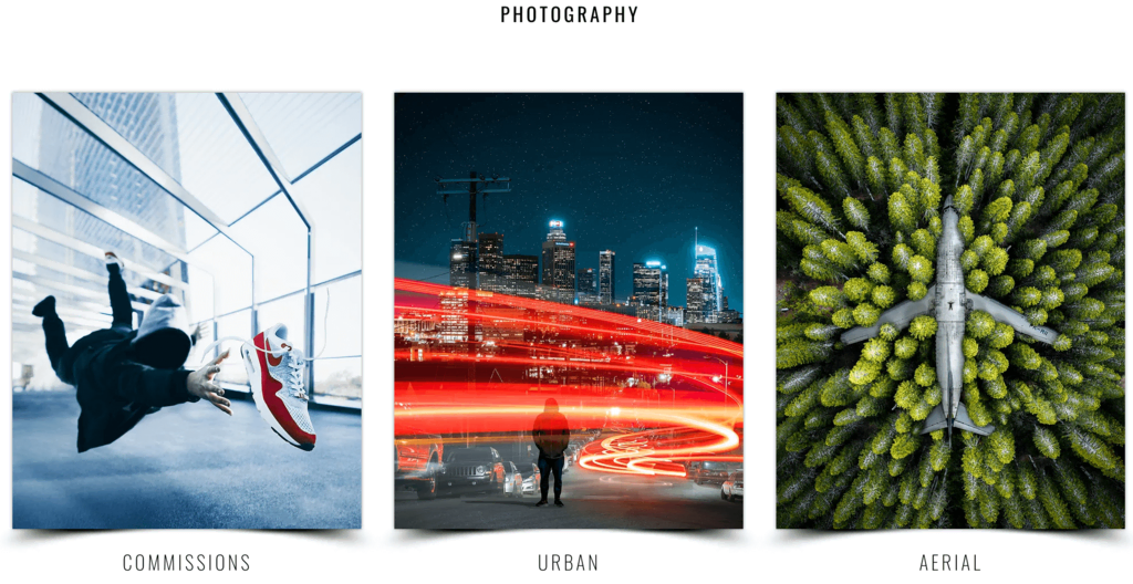 Les catégories du portfolio photographique de Demas Rusli