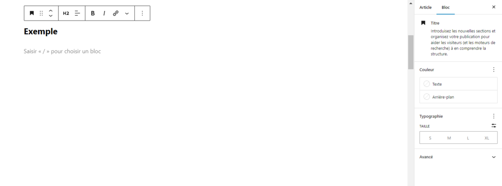 modifier titre &eacute;diteur gutenberg