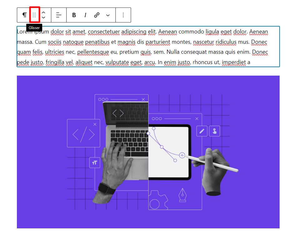 d&eacute;placer bloc gutenberg