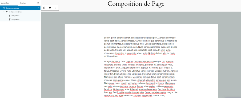 Cr&eacute;ation d'une composition dans l'&eacute;diteur de blocs 