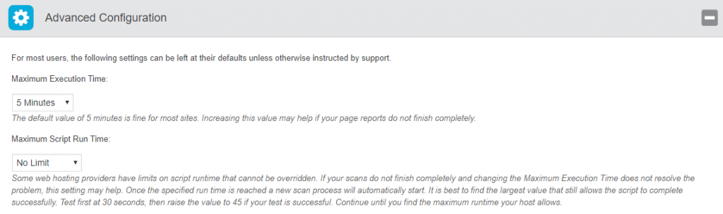 les paramètres avancés du plugin Google PageSpeed
