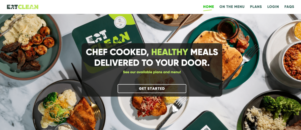 Page d'accueil de Eatclean