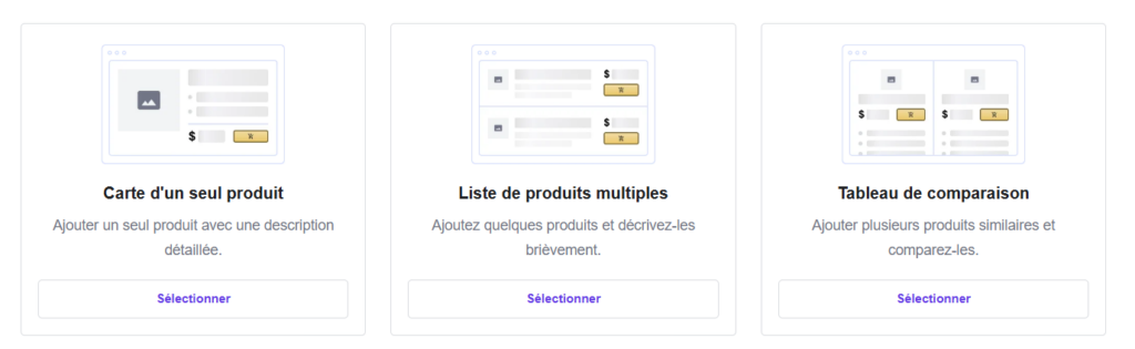 L'illustration des templates de produits d'Hostinger Amazon Affiliate Connector