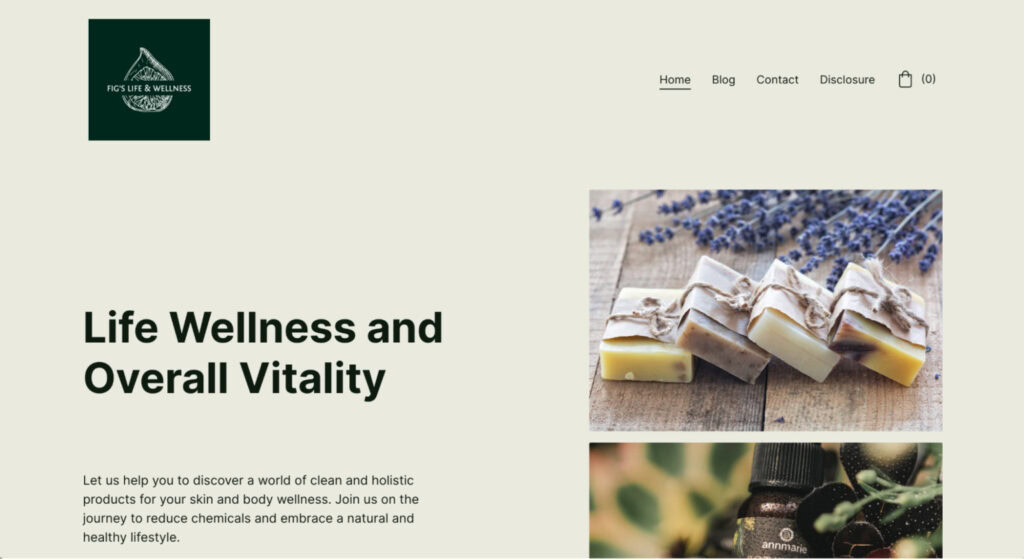 Page d'accueil de Fig Life Wellness
