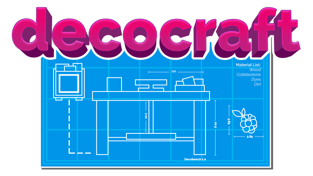 Logo Decocraft avec un plan d'un bureau en dessous.