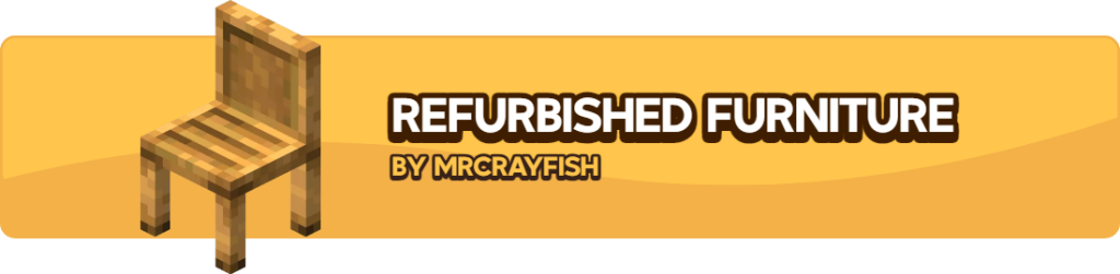 Image d'une chaise avec le texte "Refurbished Furniture by mrcrayfish" à côté