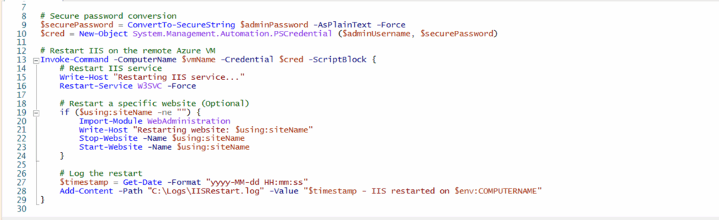 Exemple d'une solution d'automatisation traditionnelle utilisant PowerShell
