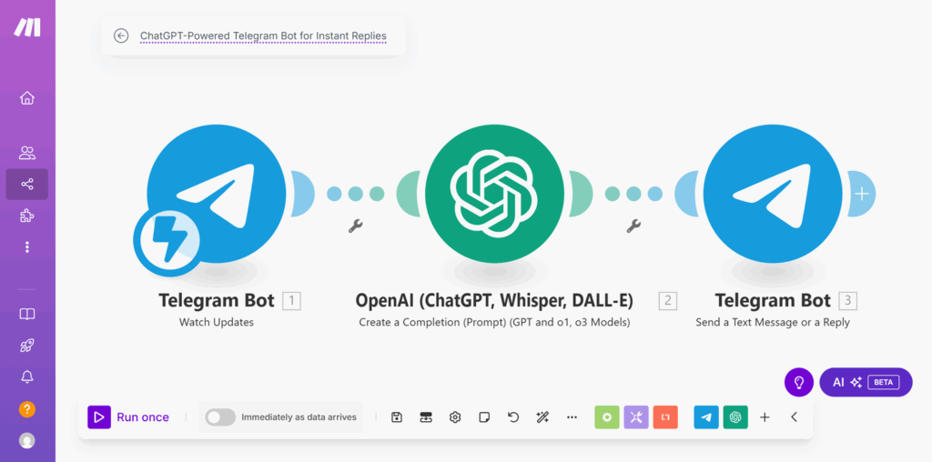 Image de l'interface utilisateur de Make