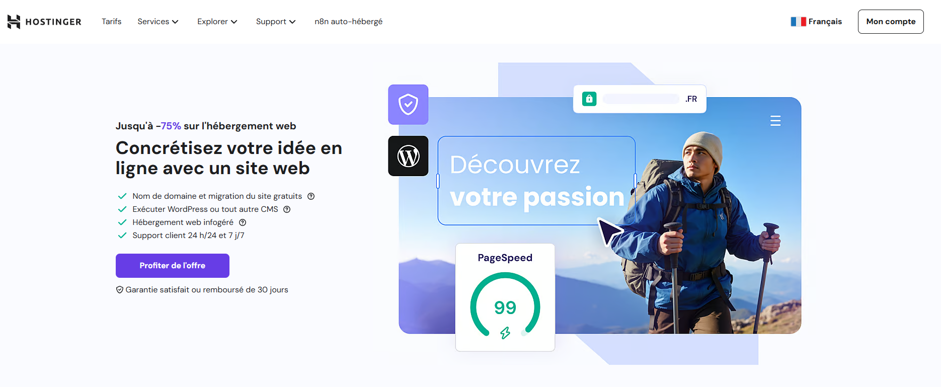 Landing page Hostinger pour le Black Friday
