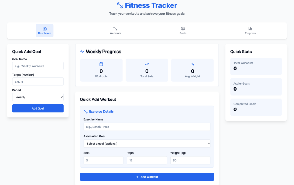 Une application de suivi de fitness développée avec Hostinger Horizons