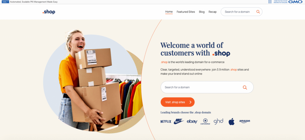 Page d'accueil officielle de get.shop