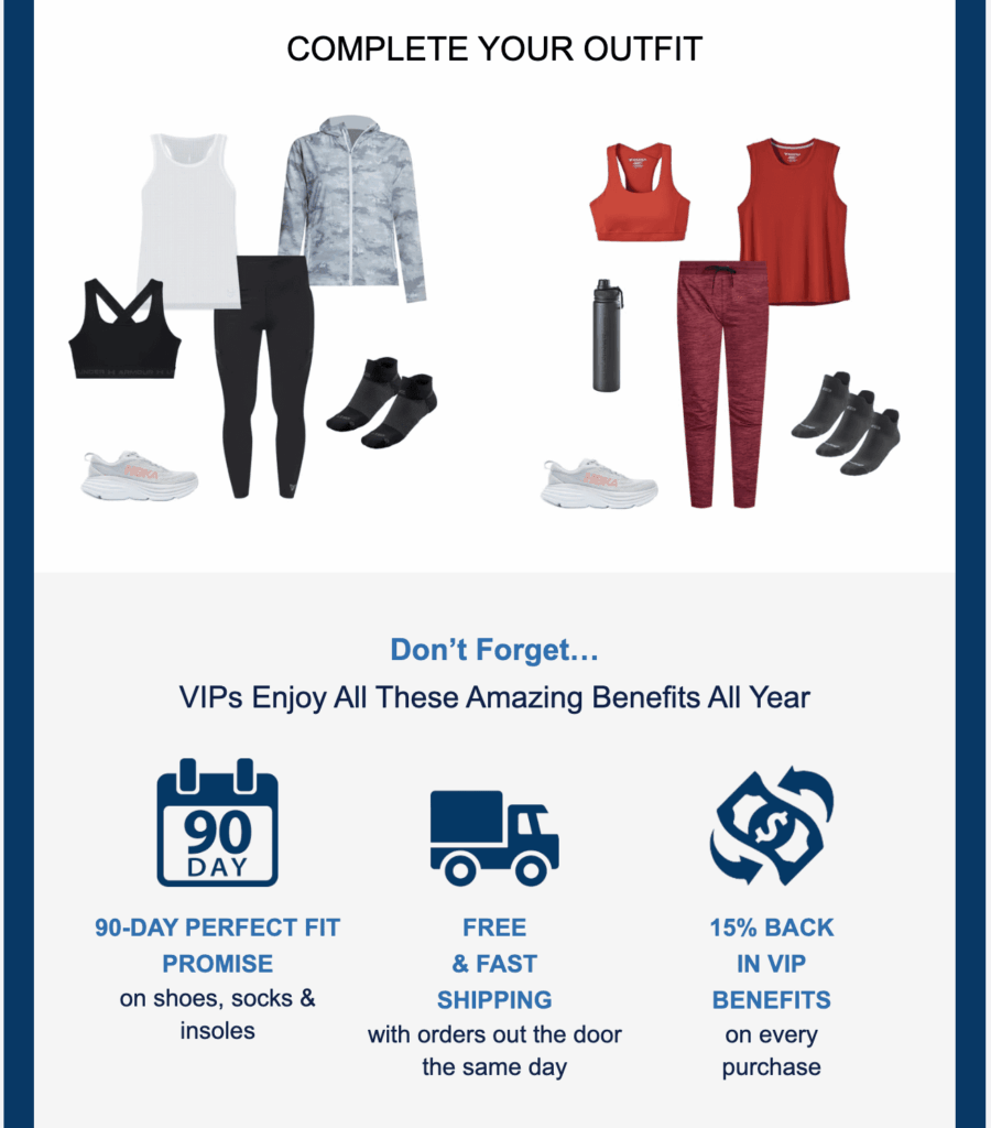 E-mail Road Runner concernant un panier abandonné montrant d'autres articles