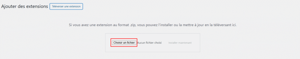 Le menu d'installation des plugins WordPress